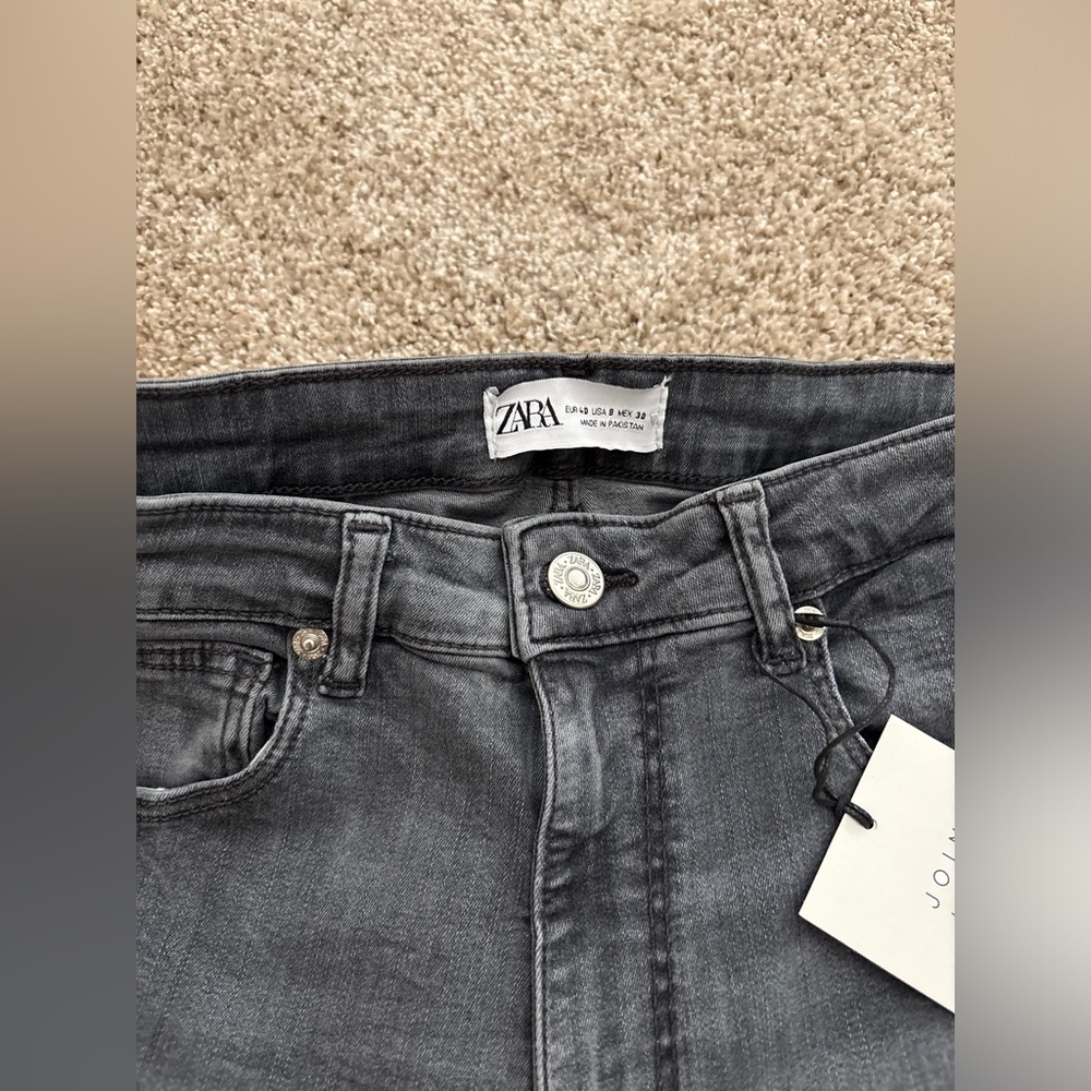 NWT Zara Gray Jeans with slid - Picture 3 of 3